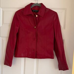 Adrienne Vittadini  Cherry Leather Jacket